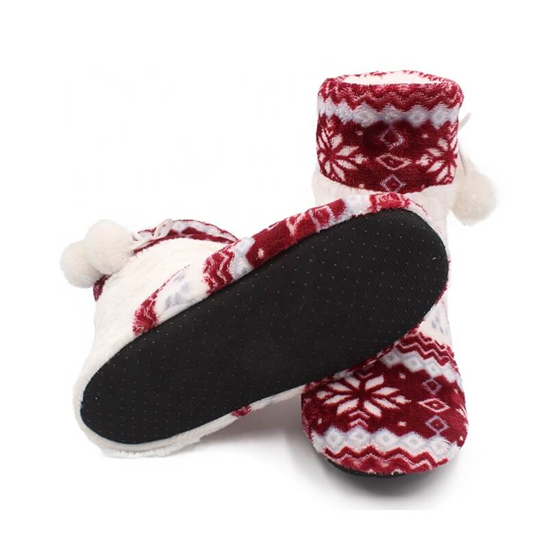 Christmas high top boots slipper with plush lining