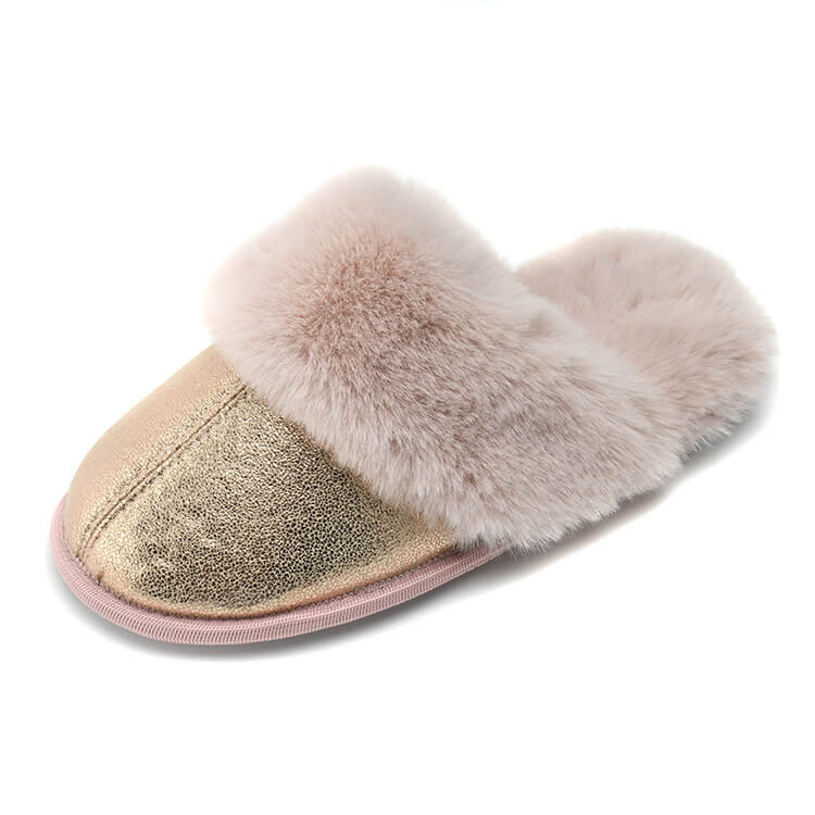 Sparkle hot foil stamping cozy ladies' slippers