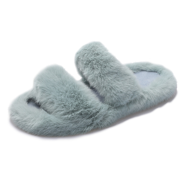 Ladies' fancy tie-dye furry soft open toes plush slippers