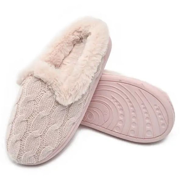 Autumn and winter knitted fluffy house slippers