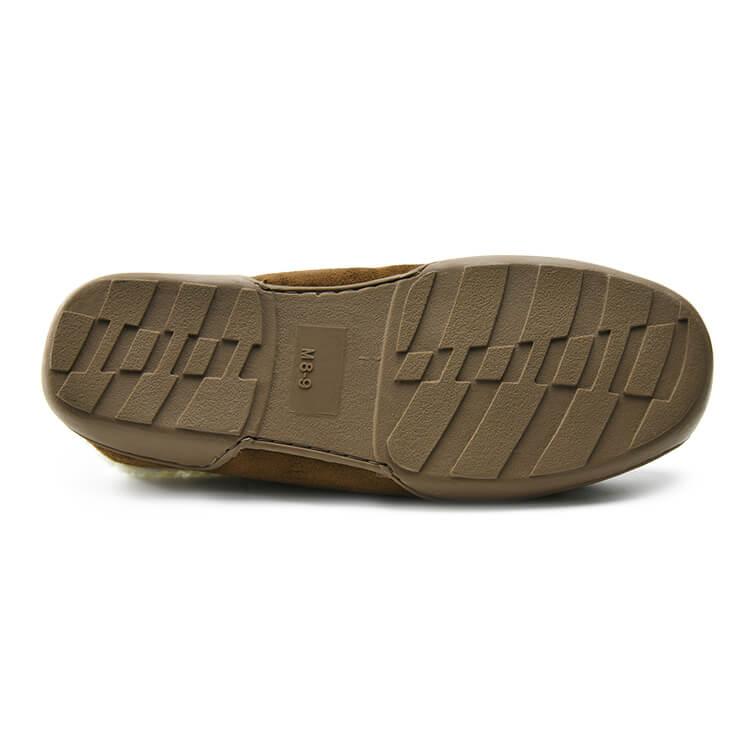 Durable winter warm brown microfiber outdoor slipper