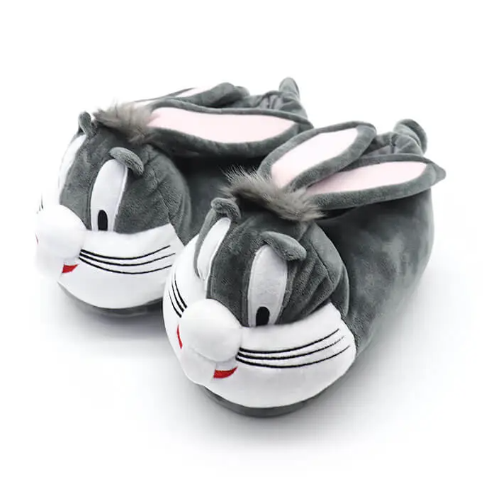 Women's shoes plush warm rabbit home animals slippers