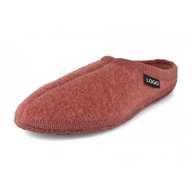 Closed toe house indoor outdoor felt material slippers