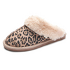 Women's winter leopard faux fur house slippers